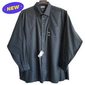 19 36/37 Green Dress Shirt Traditional Fit Dark Jos A Bank New Solid Mens Size